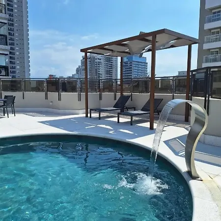 Lindo Flat No Edificio Cosmopolitan, Com Garagem E Piscina Apartment Santos  Exterior photo